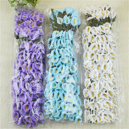 HOT NEW 1/5/10PCS Mini PE Calla Lily Artificial Flowers Plants Bouquet ScrapbookingWedding Box Decoration Home Decor@2