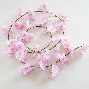 2.2 m cherry blossom branch rattan simulation flower wedding cherry blossom decoration home party plastic artificial fake flower