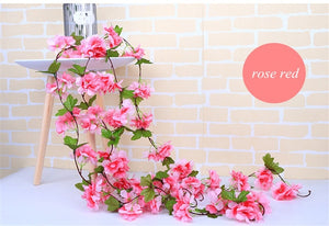 2.2 m cherry blossom branch rattan simulation flower wedding cherry blossom decoration home party plastic artificial fake flower