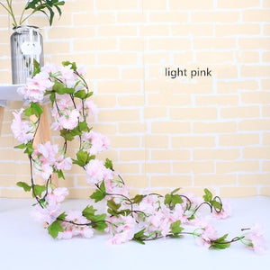 2.2 m cherry blossom branch rattan simulation flower wedding cherry blossom decoration home party plastic artificial fake flower