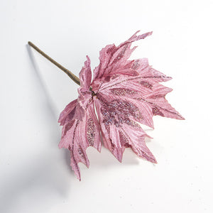 Large Artificial Flowers for Christmas Decor Glitter Poinsettia Fake Flowers DIY Home Xmas New Year Decoration Flower Wedding