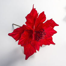 Load image into Gallery viewer, Large Artificial Flowers for Christmas Decor Glitter Poinsettia Fake Flowers DIY Home Xmas New Year Decoration Flower Wedding