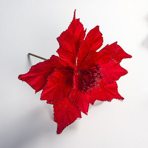 Large Artificial Flowers for Christmas Decor Glitter Poinsettia Fake Flowers DIY Home Xmas New Year Decoration Flower Wedding