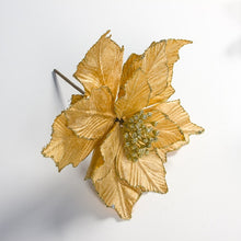 Load image into Gallery viewer, Large Artificial Flowers for Christmas Decor Glitter Poinsettia Fake Flowers DIY Home Xmas New Year Decoration Flower Wedding