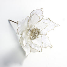 Load image into Gallery viewer, Large Artificial Flowers for Christmas Decor Glitter Poinsettia Fake Flowers DIY Home Xmas New Year Decoration Flower Wedding