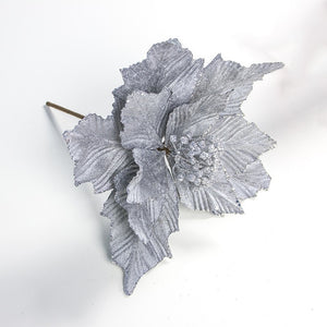 Large Artificial Flowers for Christmas Decor Glitter Poinsettia Fake Flowers DIY Home Xmas New Year Decoration Flower Wedding
