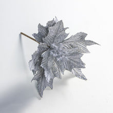 Load image into Gallery viewer, Large Artificial Flowers for Christmas Decor Glitter Poinsettia Fake Flowers DIY Home Xmas New Year Decoration Flower Wedding