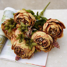 Load image into Gallery viewer, 1Bunch European Artificial Peony Decorative Party Silk fake Flowers Peonies For Home Hotel decor DIY Wedding Decoration wreath