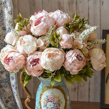 Load image into Gallery viewer, 1Bunch European Artificial Peony Decorative Party Silk fake Flowers Peonies For Home Hotel decor DIY Wedding Decoration wreath