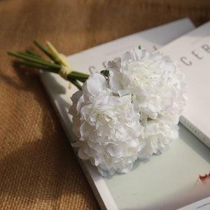 Artificial Flowers Peony Bouquet for Wedding Decoration 5 Heads Peonies Fake Flowers Home Decor Silk Hydrangeas Cheap Flower