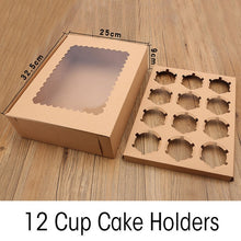 Load image into Gallery viewer, 5 pcs cupcake box with window White Brown kraft paper Boxes Dessert Mousse box 12 Cup Cake Holders wholesalers Customized