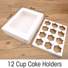 Load image into Gallery viewer, 5 pcs cupcake box with window White Brown kraft paper Boxes Dessert Mousse box 12 Cup Cake Holders wholesalers Customized