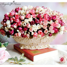 Load image into Gallery viewer, Autumn 15 heads/bouquet small bud roses bract artificial flower silk rose DIY wedding home Christmas decor flowers rose gift