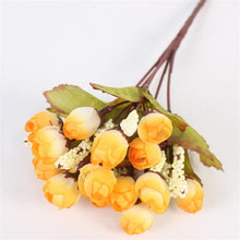 Load image into Gallery viewer, Autumn 15 heads/bouquet small bud roses bract artificial flower silk rose DIY wedding home Christmas decor flowers rose gift