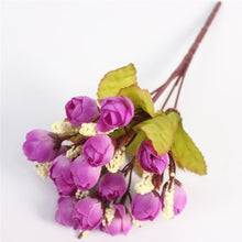 Load image into Gallery viewer, Autumn 15 heads/bouquet small bud roses bract artificial flower silk rose DIY wedding home Christmas decor flowers rose gift