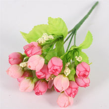 Load image into Gallery viewer, Autumn 15 heads/bouquet small bud roses bract artificial flower silk rose DIY wedding home Christmas decor flowers rose gift