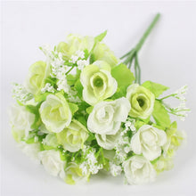 Load image into Gallery viewer, Autumn 15 heads/bouquet small bud roses bract artificial flower silk rose DIY wedding home Christmas decor flowers rose gift