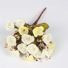 Load image into Gallery viewer, Autumn 15 heads/bouquet small bud roses bract artificial flower silk rose DIY wedding home Christmas decor flowers rose gift