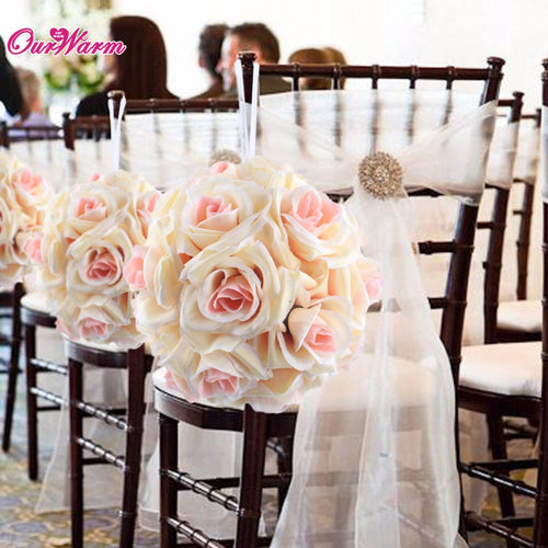 5Pcs/lot  Artificial Silk Flower Rose Balls Wedding Centerpiece Pomander Bouquet for Wedding Party Decoration Decorative Flowers
