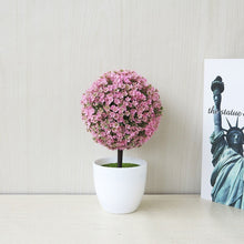 Load image into Gallery viewer, Potted Blossom Bonsai Festival Cherry Fake Greeting Trigeminal Ball Pine 26Types Wedding Artificial Flowers