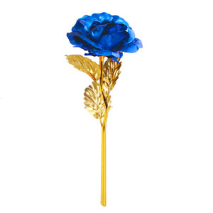Elegant 24K Golden Rose Flower Mother's Day Valentine's Day Present Gift Without Box Plated Golden Rose Flower  Wedding Decor