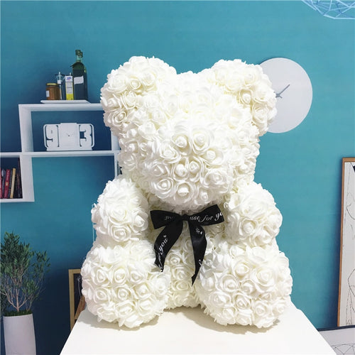 Heart Big Red Teddi Bear Rose Flower Artificial Decoration