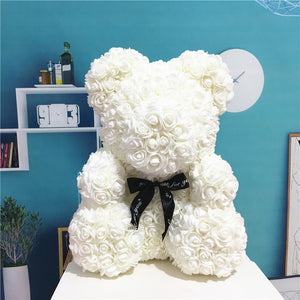 Heart Big Red Teddi Bear Rose Flower Artificial Decoration