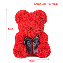 Load image into Gallery viewer, Heart Big Red Teddi Bear Rose Flower Artificial Decoration