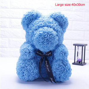 Heart Big Red Teddi Bear Rose Flower Artificial Decoration