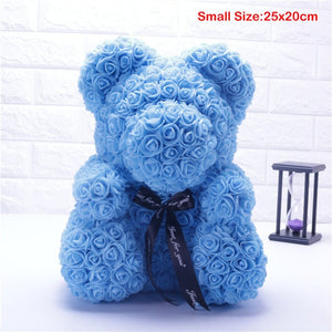 Heart Big Red Teddi Bear Rose Flower Artificial Decoration