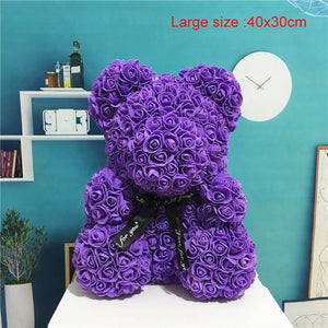 Heart Big Red Teddi Bear Rose Flower Artificial Decoration