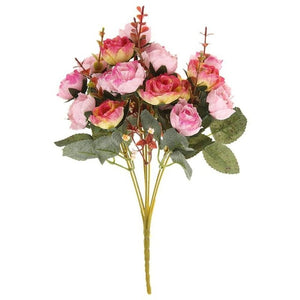 New 21 Heads/Bouquet Silk Rose European Style Artificial Flower Bouquet Fake Flowers Wedding Home Party Decoration High Quality