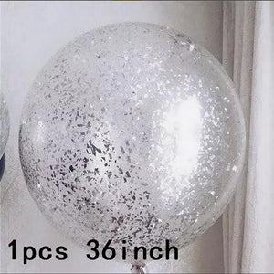 36inch silver confetti balloon pink white latex balloon silver romantic theme wedding birthday party decoration princes baby sho