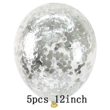 Load image into Gallery viewer, 36inch silver confetti balloon pink white latex balloon silver romantic theme wedding birthday party decoration princes baby sho
