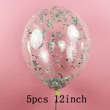 Load image into Gallery viewer, 36inch silver confetti balloon pink white latex balloon silver romantic theme wedding birthday party decoration princes baby sho