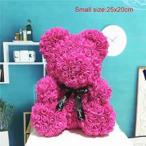 Heart Big Red Teddi Bear Rose Flower Artificial Decoration