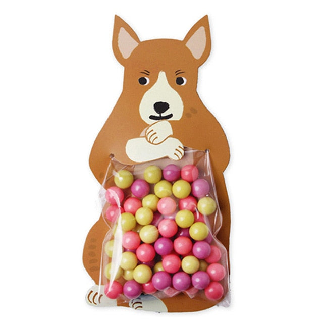 Animal 10pcs/lot Baby Shower Birthday Party Cute Gift Bags Candy Bags Cookie Bags Bear Candy Box Greeting Cards Popular Rabbit