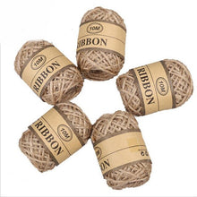 Load image into Gallery viewer, 10M 2mm Natural Burlap Hessian Jute Twine Cord Hemp Rope String Gift Packing Strings Event &amp; Party Supplies Wedding Decor