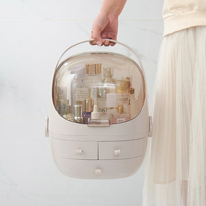 Transparent Acrylic Clamshell 3 Drawer Dressing Table Rounded Makeup Holder Storage Box For Lipstick Jewelry Cosmetic Organizer