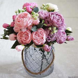 Artificial flowers for decoration Rose Peony Silk small bouquet flores party spring wedding decoration mariage fake Flower