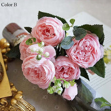 Load image into Gallery viewer, Artificial flowers for decoration Rose Peony Silk small bouquet flores party spring wedding decoration mariage fake Flower
