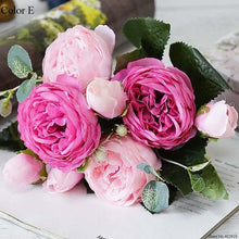 Load image into Gallery viewer, Artificial flowers for decoration Rose Peony Silk small bouquet flores party spring wedding decoration mariage fake Flower