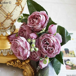 Artificial flowers for decoration Rose Peony Silk small bouquet flores party spring wedding decoration mariage fake Flower