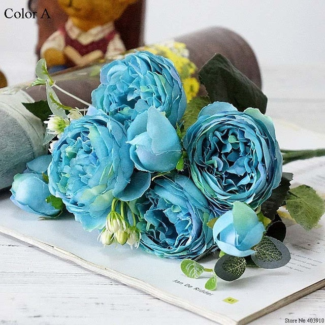 Artificial flowers for decoration Rose Peony Silk small bouquet flores party spring wedding decoration mariage fake Flower