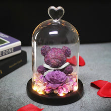 Load image into Gallery viewer, Eternal Preserved Fresh Rose Lovely Teddy Bear Molding Led Light In A Flask Immortal Rose Valentine&#39;s Day Mother&#39;s Day Gifts