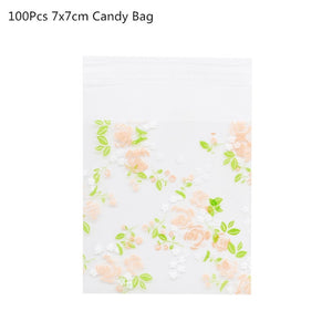 50/100Pcs Plastic Bags Thank you Cookie&Candy Bag Self-Adhesive For Wedding Birthday Party Gift Bag Biscuit Baking Packaging Bag