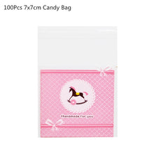 Load image into Gallery viewer, 50/100Pcs Plastic Bags Thank you Cookie&amp;Candy Bag Self-Adhesive For Wedding Birthday Party Gift Bag Biscuit Baking Packaging Bag