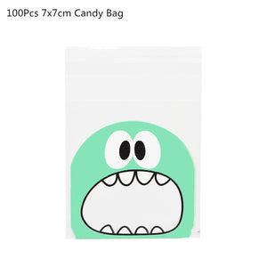 50/100Pcs Plastic Bags Thank you Cookie&Candy Bag Self-Adhesive For Wedding Birthday Party Gift Bag Biscuit Baking Packaging Bag