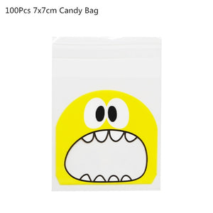 50/100Pcs Plastic Bags Thank you Cookie&Candy Bag Self-Adhesive For Wedding Birthday Party Gift Bag Biscuit Baking Packaging Bag
