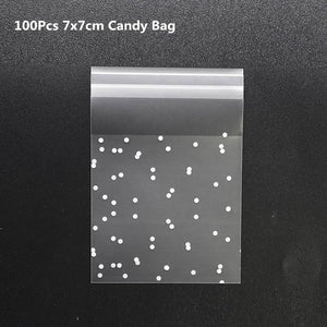 50/100Pcs Plastic Bags Thank you Cookie&Candy Bag Self-Adhesive For Wedding Birthday Party Gift Bag Biscuit Baking Packaging Bag